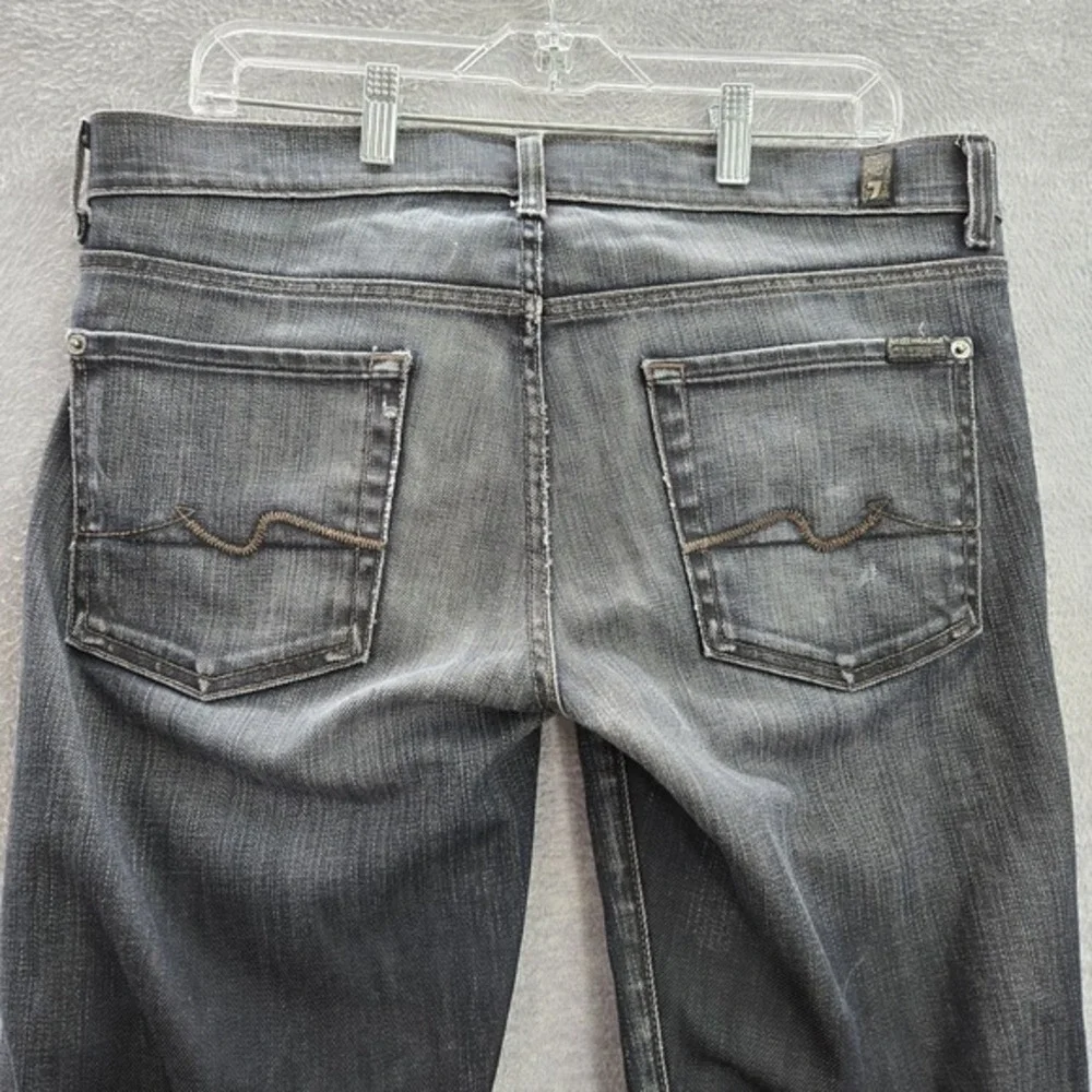 7 For All Mankind Men Jeans 34 Black Grey Denim‎ Standard Classic Logo READ